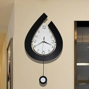 Shunzy -Modern Wall Clocks with Pendulum - Battery Operated